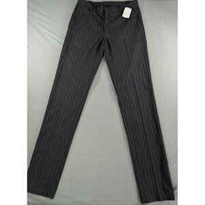 Soul of London Mens Pinstripe Dress Pants 32 Gray Brown